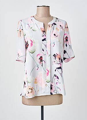Blouse imprimé fleurs manches courtes gris WEINBERG femme