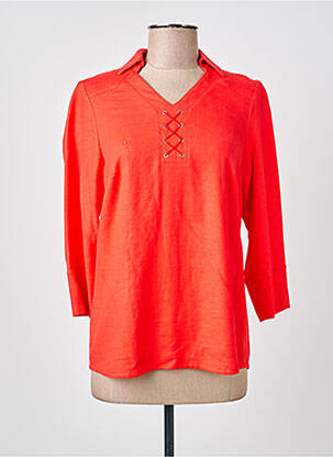 Top coupe cintrée manches longues rouge GUY DUBOUIS femme