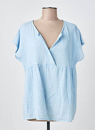 Top manches courtes manches courtes bleu COULEURS DU TEMPS femme
