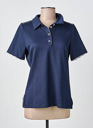 Polo fermeture boutonnée sur le devant manches courtes bleu GUY DUBOUIS femme
