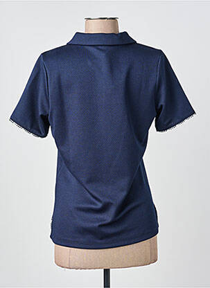 Polo fermeture boutonnée sur le devant manches courtes bleu GUY DUBOUIS femme
