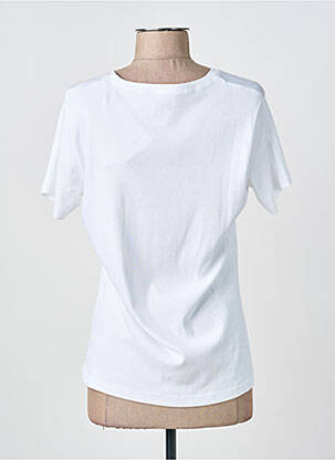 T-shirt sérigraphie avec strass manches courtes blanc GUY DUBOUIS femme