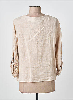 Chemisier coupe cintrée manches longues beige COULEURS DU TEMPS femme