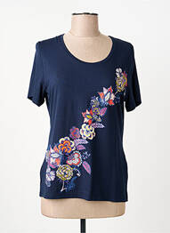 T-shirt sérigraphie manches courtes bleu GUY DUBOUIS femme