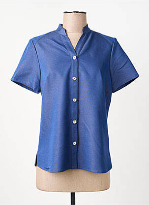 Chemisier manches courtes manches courtes bleu GUY DUBOUIS femme