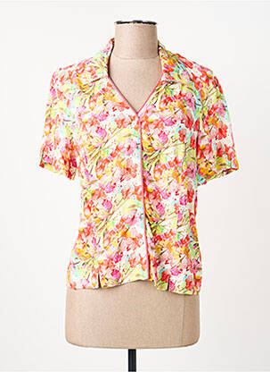 Chemisier imprimé fleurs manches courtes jaune GREGORY PAT femme