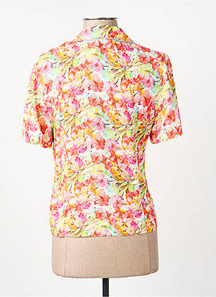 Chemisier imprimé fleurs manches courtes jaune GREGORY PAT femme