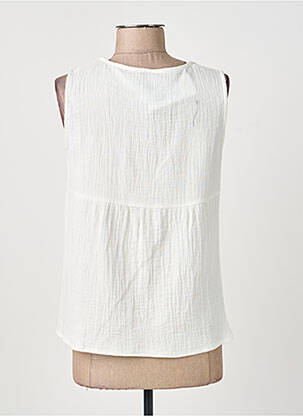 Top coupe cintrée sans manche beige GUY DUBOUIS femme