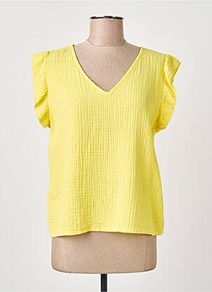 Top manches courtes manches courtes jaune COULEURS DU TEMPS femme