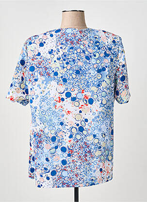 Chemisier coupe cintrée manches courtes bleu GUY DUBOUIS femme