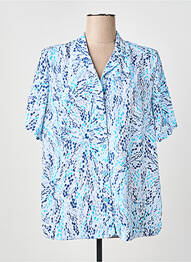 Chemisier manches courtes manches courtes bleu FRANCE RIVOIRE femme