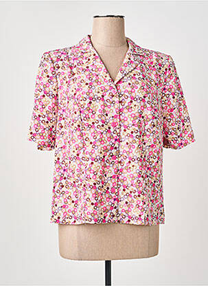Chemisier coupe cintrée manches courtes rose FRANCE RIVOIRE femme