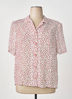 Chemisier tissage crêpe manches courtes rouge GUY DUBOUIS femme