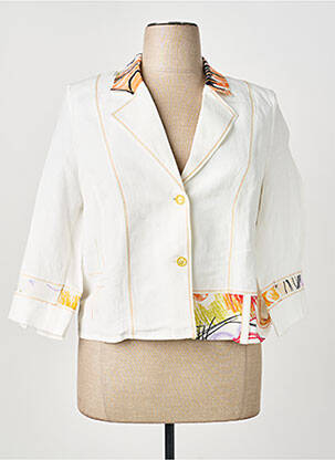 Veste casual col tailleur blanc GUY DUBOUIS femme