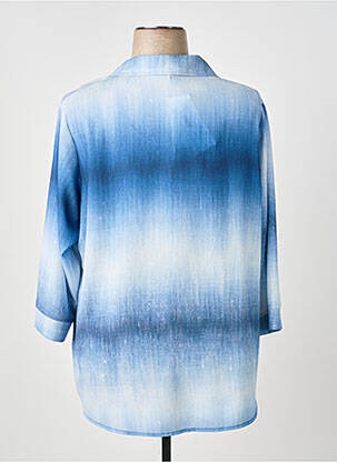 Chemisier tissage crêpe manches longues bleu GUY DUBOUIS femme