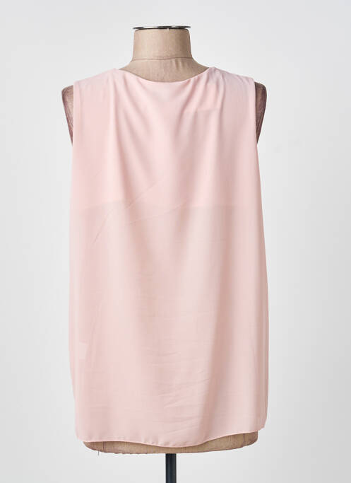 Top col carré sans manche rose COULEURS DU MONDE femme