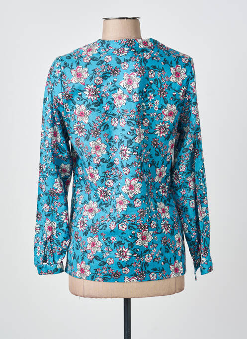 Chemisier imprimé fleurs manches longues bleu GUY DUBOUIS femme