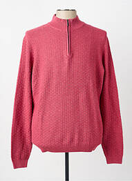 Pull maille souple et aérée manches longues rose FYNCH-HATTON homme