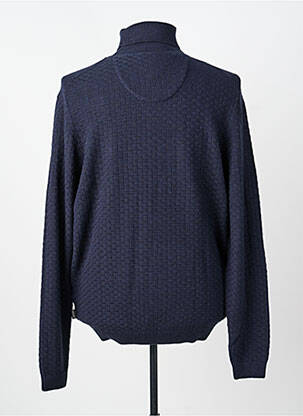 Pull col roulé maille torsadée manches longues bleu FYNCH-HATTON homme