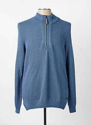 Pull maille souple et aérée manches longues bleu PIERRE CARDIN homme