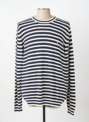Pull maille souple et aérée manches longues noir FYNCH-HATTON homme