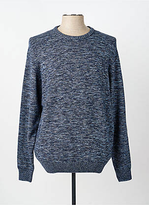 Pull maille souple et aérée manches longues bleu FYNCH-HATTON homme