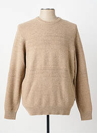 Pull tissage chiné manches longues beige FYNCH-HATTON homme