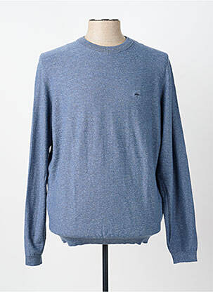 Pull maille souple et aérée manches longues bleu FYNCH-HATTON homme