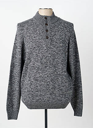 Pull maille souple et aérée manches longues gris FYNCH-HATTON homme