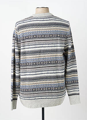 Pull tissage jacquard manches longues gris PIERRE CARDIN homme