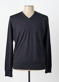Pull col v manches longues gris MONTE CARLO homme