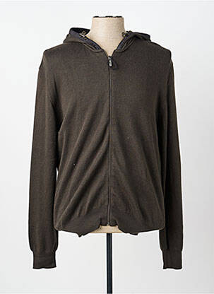 Gilet manches longues maille souple et aérée marron MONTE CARLO homme