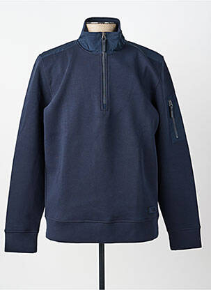 Sweat-shirt col camionneur manches longues bleu PIERRE CARDIN homme