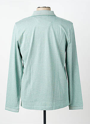 Polo tissage chiné manches longues vert PIERRE CARDIN homme