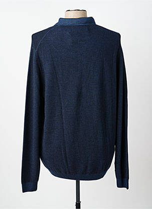 Pull maille souple et aérée manches longues bleu PIERRE CARDIN homme