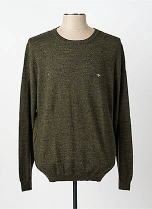 Pull maille souple et aérée manches longues vert FYNCH-HATTON homme