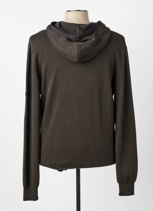 Gilet manches longues tissage chiné marron MONTE CARLO homme