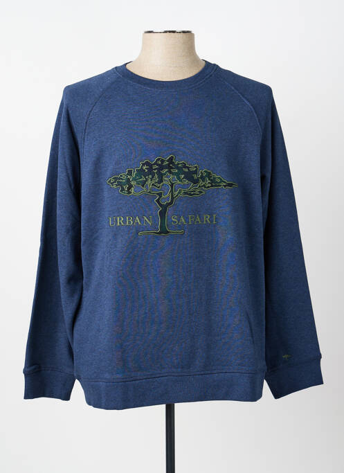 Sweat-shirt broderie manches longues bleu FYNCH-HATTON homme