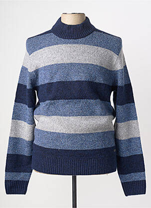 Pull maille tricot manches longues bleu PIERRE CARDIN homme