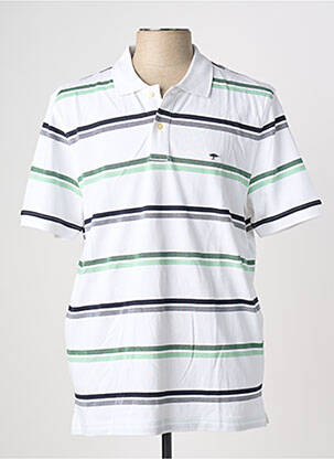 Polo imprimé rayures manches courtes blanc FYNCH-HATTON homme