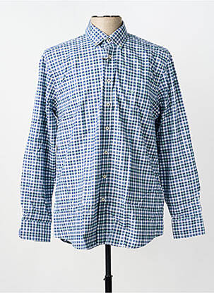 Chemise manches longues imprimé carreaux bleu FYNCH-HATTON homme