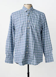 Chemise manches longues imprimé carreaux bleu FYNCH-HATTON homme