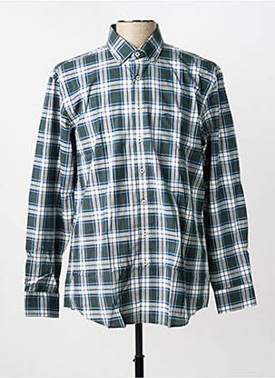 Chemise manches longues imprimé écossais bleu FYNCH-HATTON homme