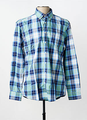 Chemise manches longues imprimé carreaux bleu FYNCH-HATTON homme
