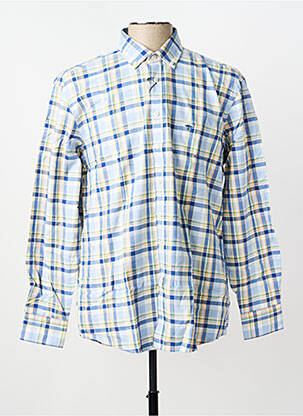 Chemise manches longues imprimé carreaux bleu FYNCH-HATTON homme
