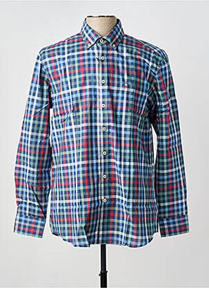 Chemise manches longues imprimé carreaux bleu FYNCH-HATTON homme
