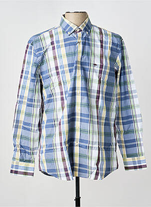 Chemise manches longues imprimé écossais bleu FYNCH-HATTON homme
