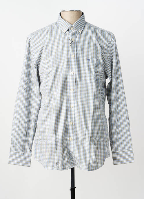 Chemise manches longues imprimé carreaux bleu FYNCH-HATTON homme