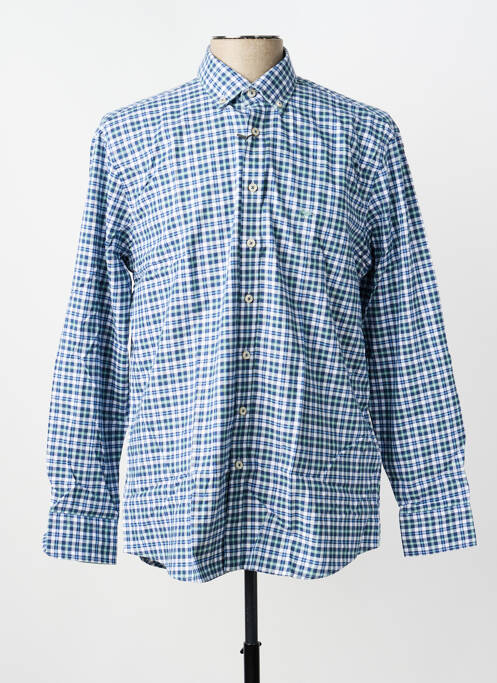 Chemise manches longues imprimé carreaux bleu FYNCH-HATTON homme