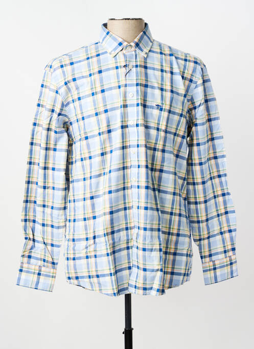 Chemise manches longues imprimé carreaux bleu FYNCH-HATTON homme